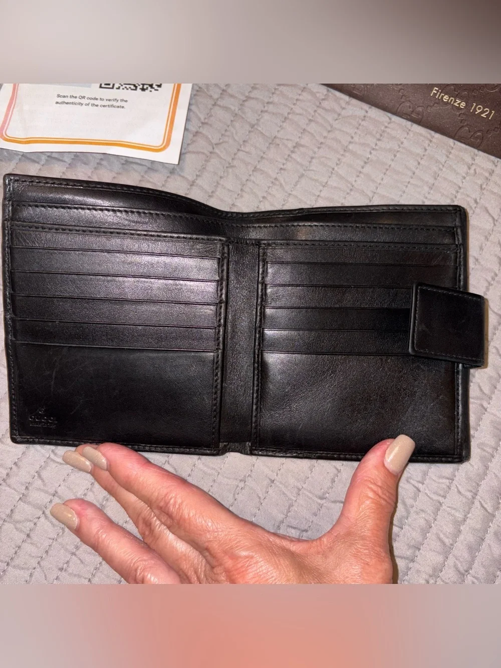 COA GUCCI GG MONOGRAM DOUBLE SIDED UNISEX WALLET GORGEOUS! VERY NICE CONDITION